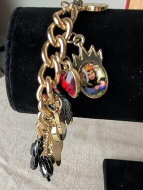 Handcrafted Disney Villains Inspired Charm Bracelet Gold Tone Gothic Fairy Tale